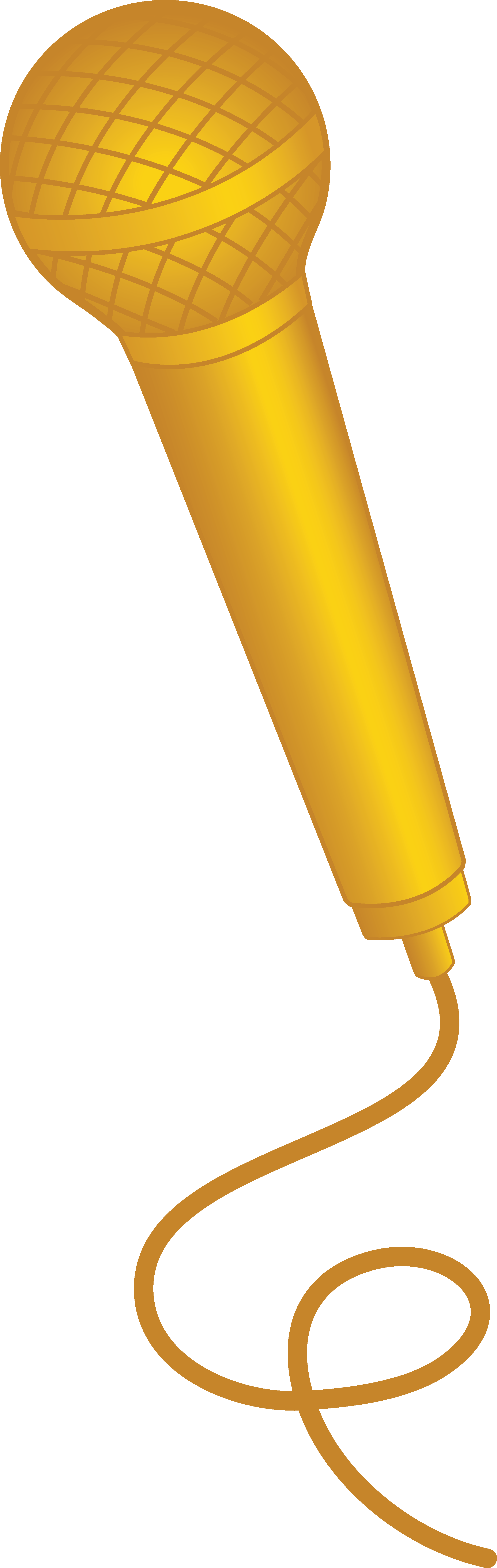 Gold pencil and in. Music clipart microphone