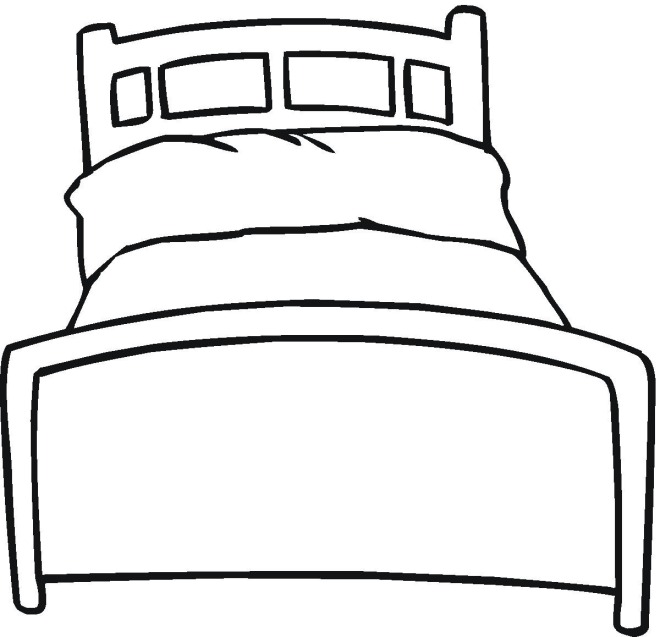 coloring clipart bed