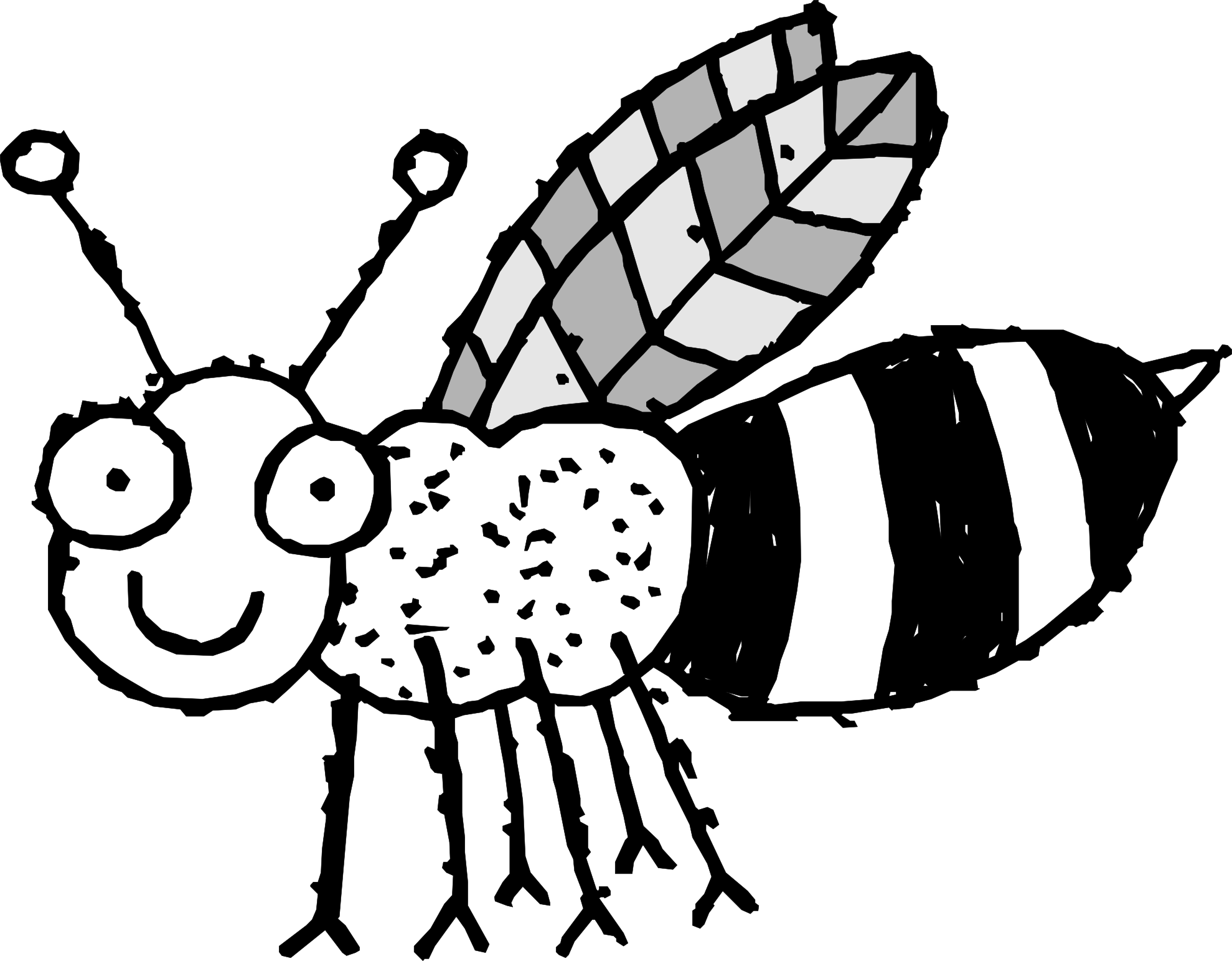 coloring clipart bee