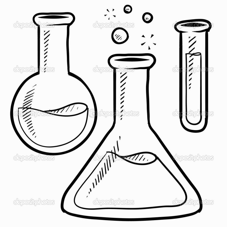 Coloring pages equipment . Experiment clipart nature science
