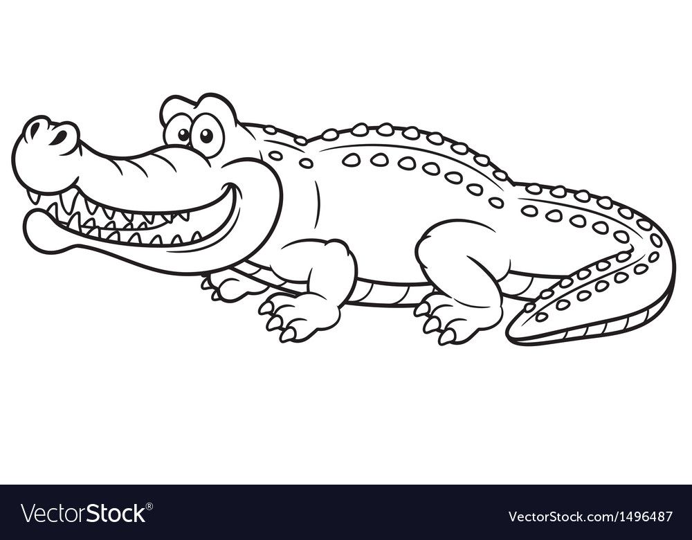 coloring clipart crocodile