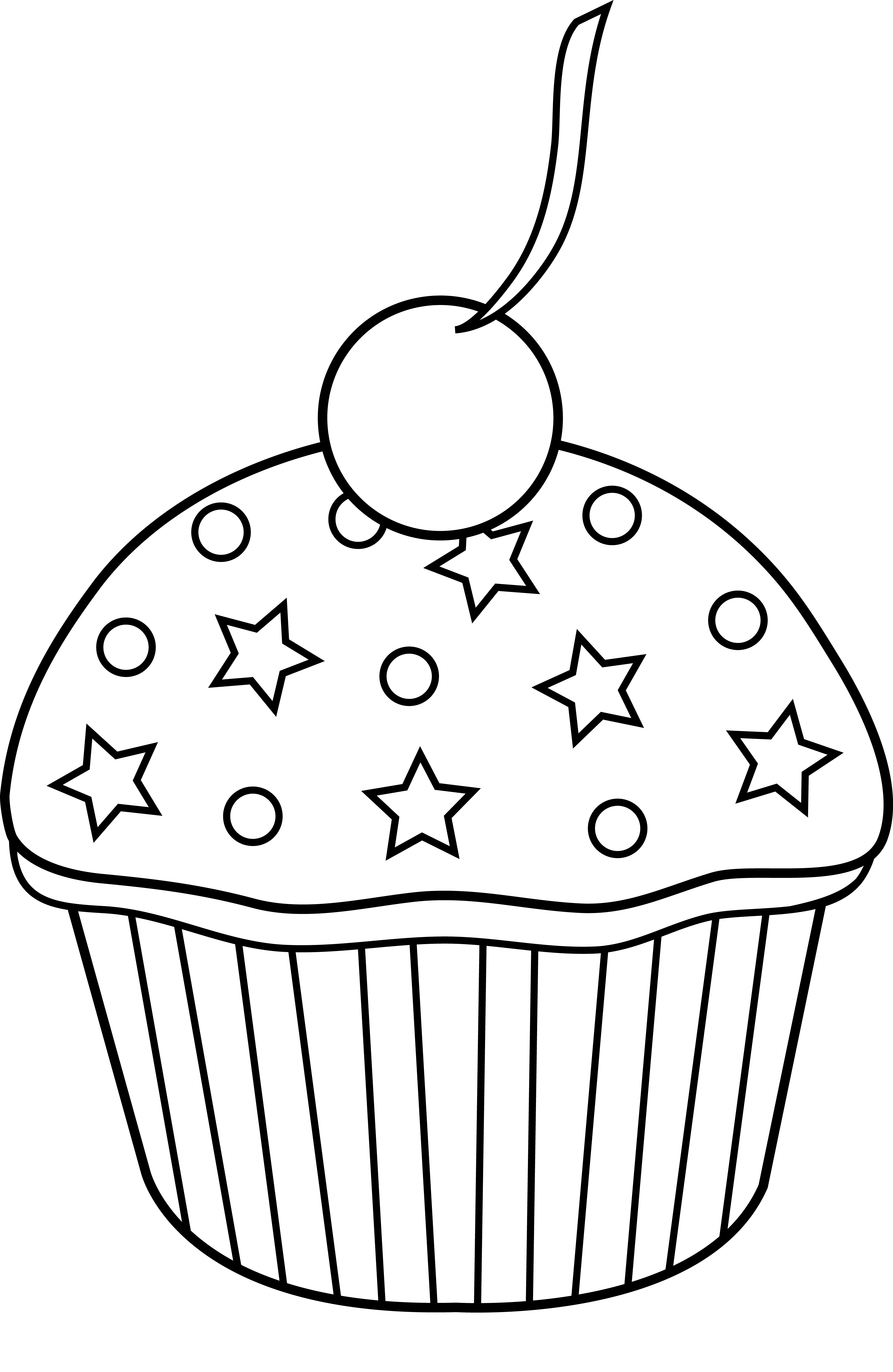 coloring clipart cupcake
