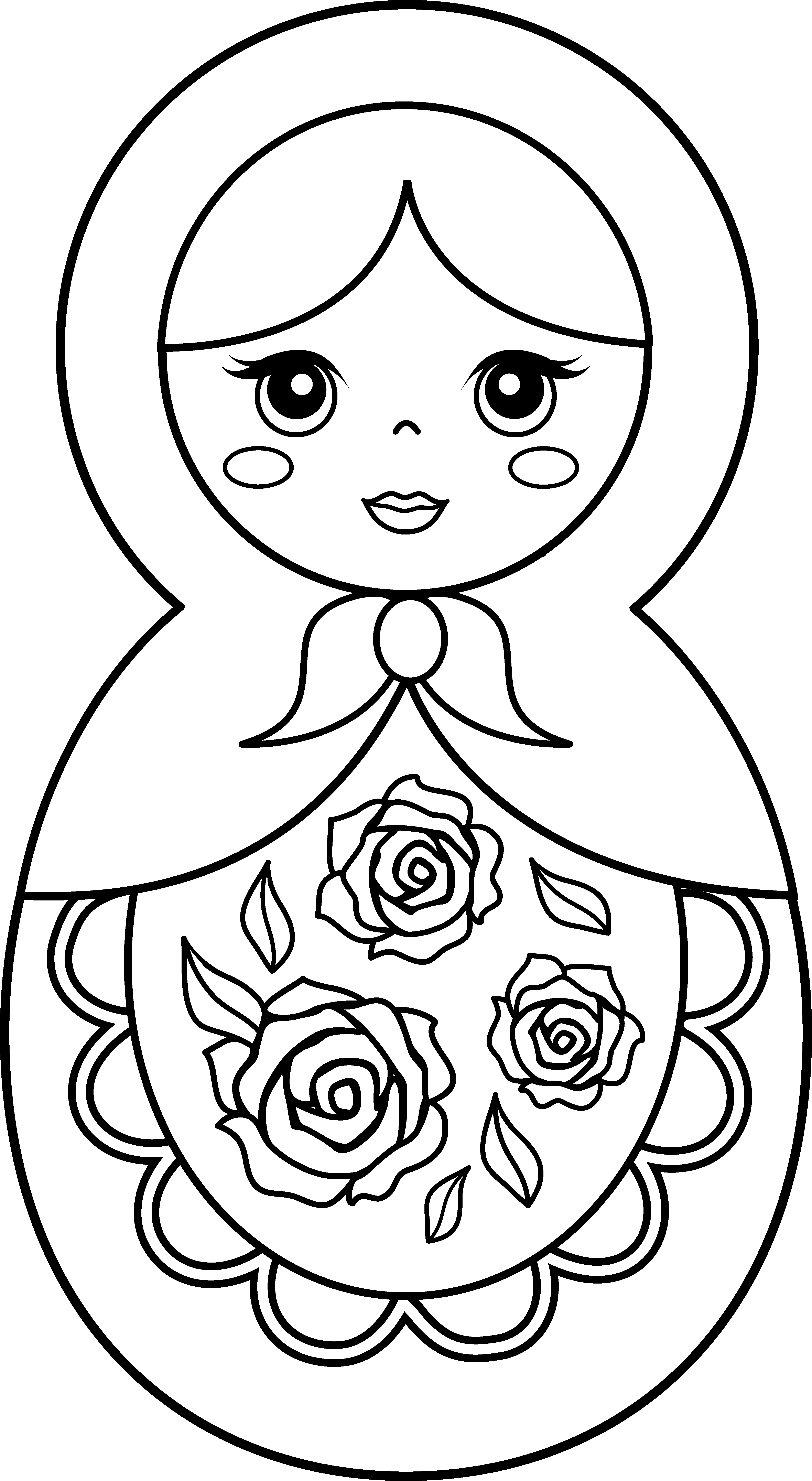 Flutes clipart coloring page. Matryoshka doll crafts pinterest