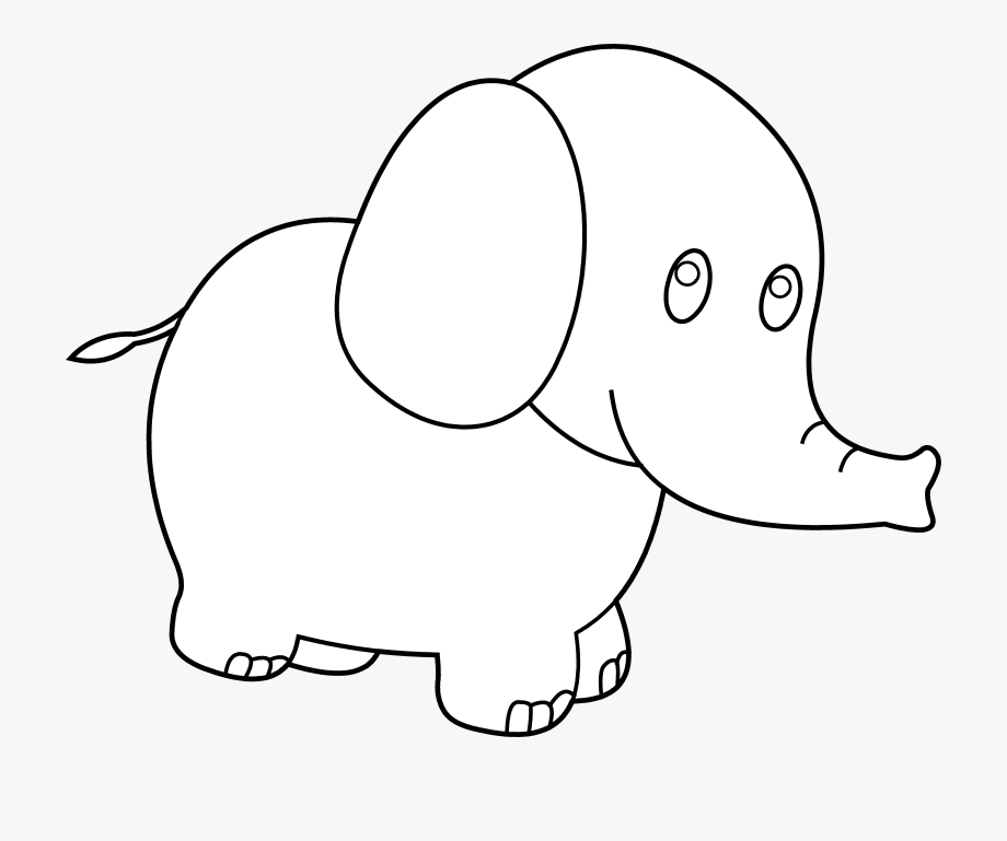 elephant clipart coloring