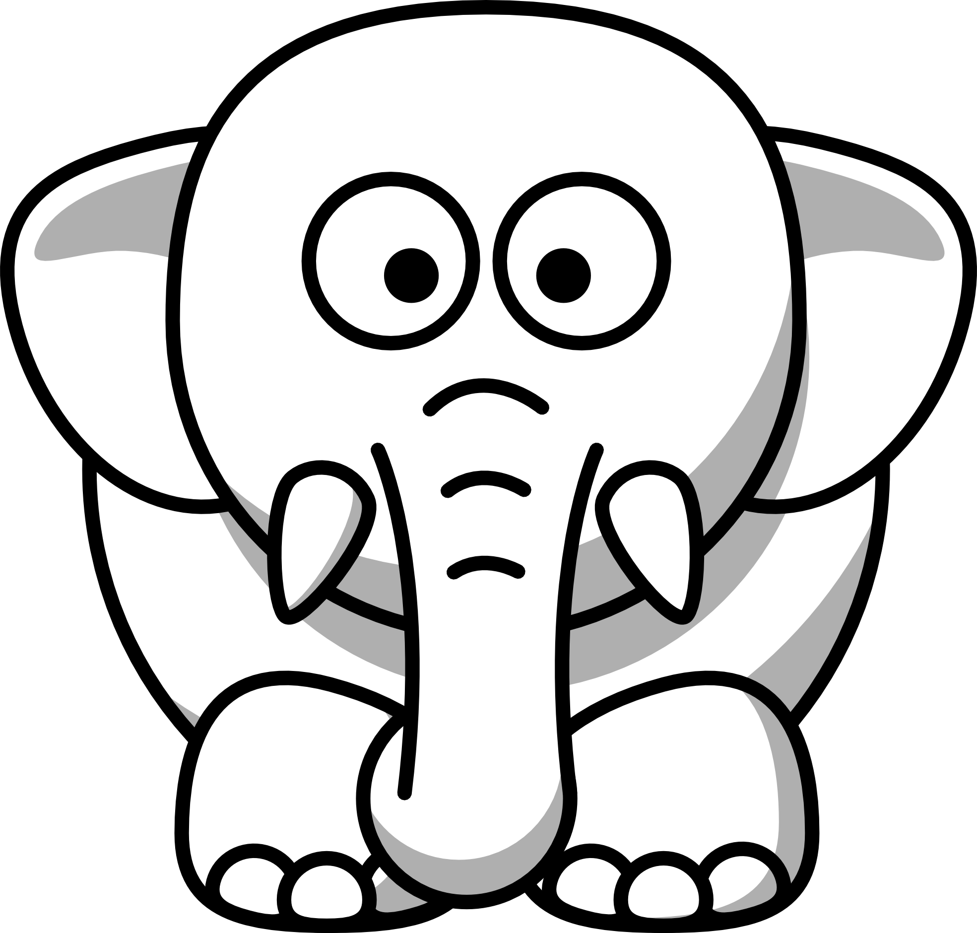 coloring clipart elephant