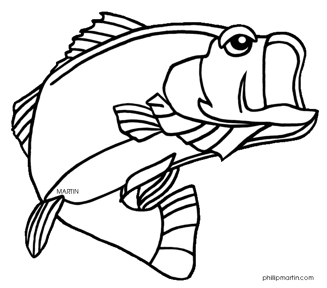 Trout clipart wide mouth bass. Fish coloring pages panda