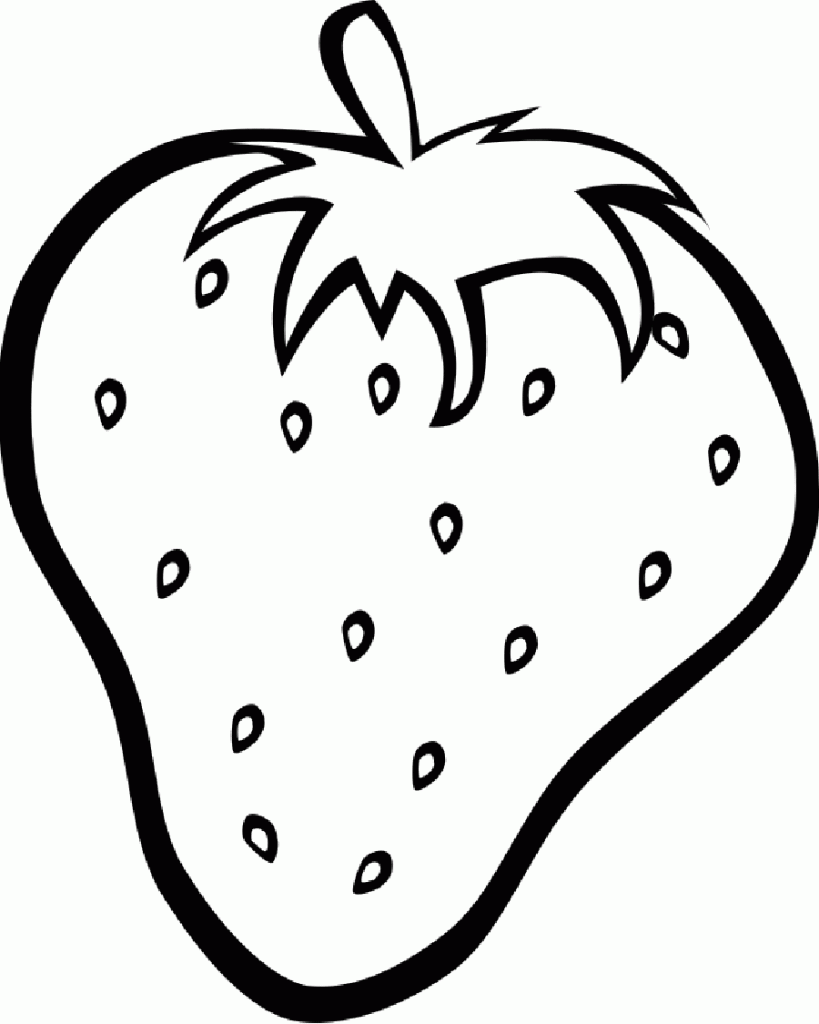 Strawberries clipart coloring page, Strawberries coloring page