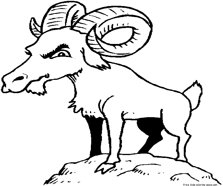 Billy colouring pages for. Goat clipart printable