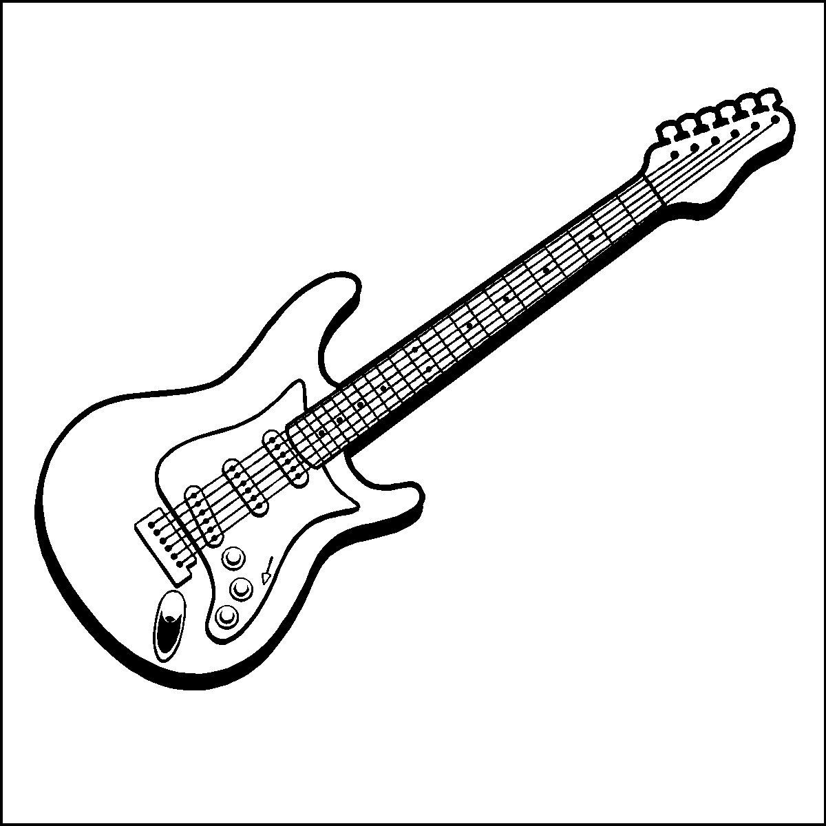 Guitar clipart photograph. Electric coloring pages for