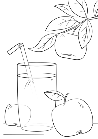 juice clipart coloring page