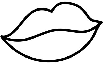 lips clipart coloring page