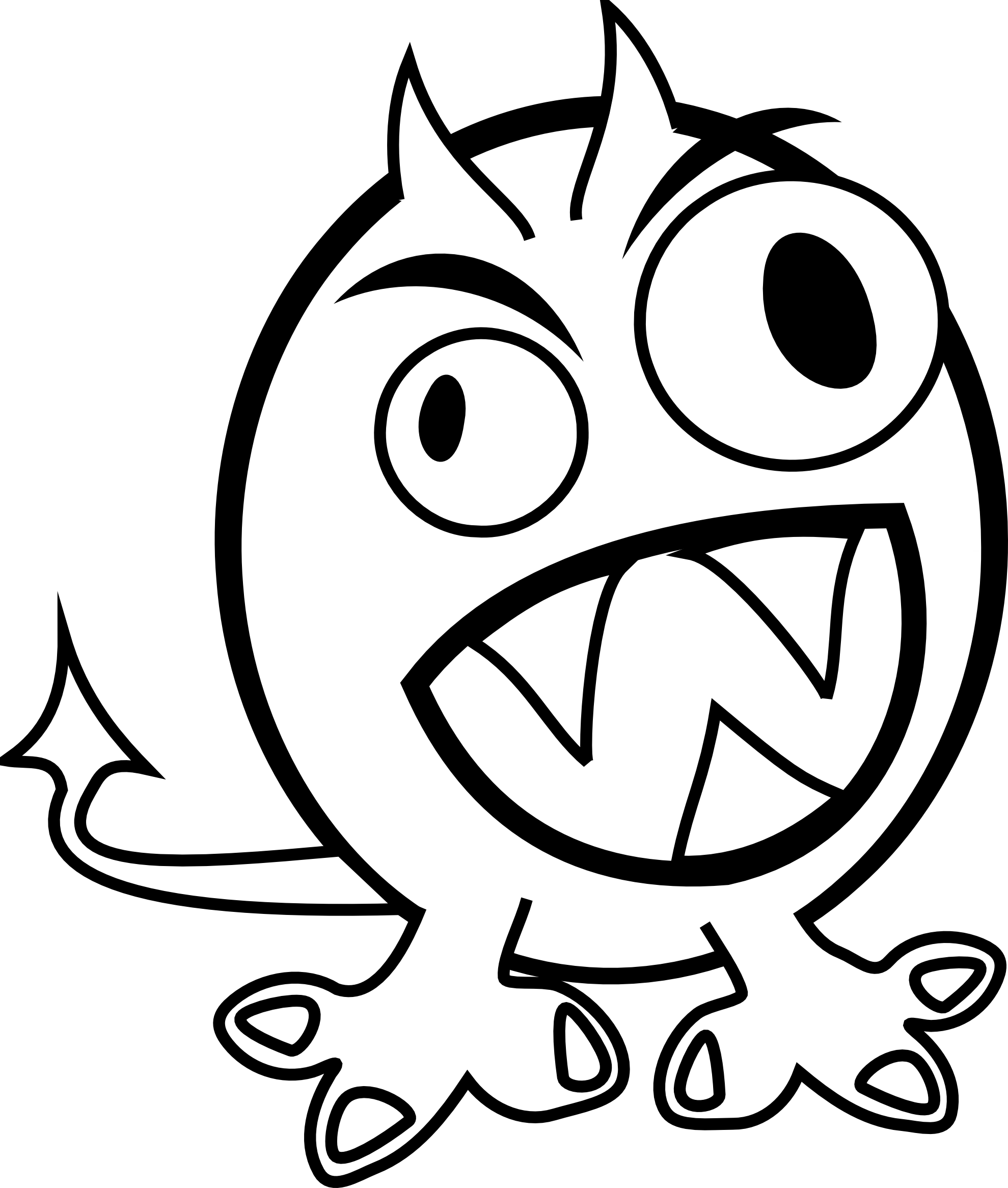 crazy clipart black and white