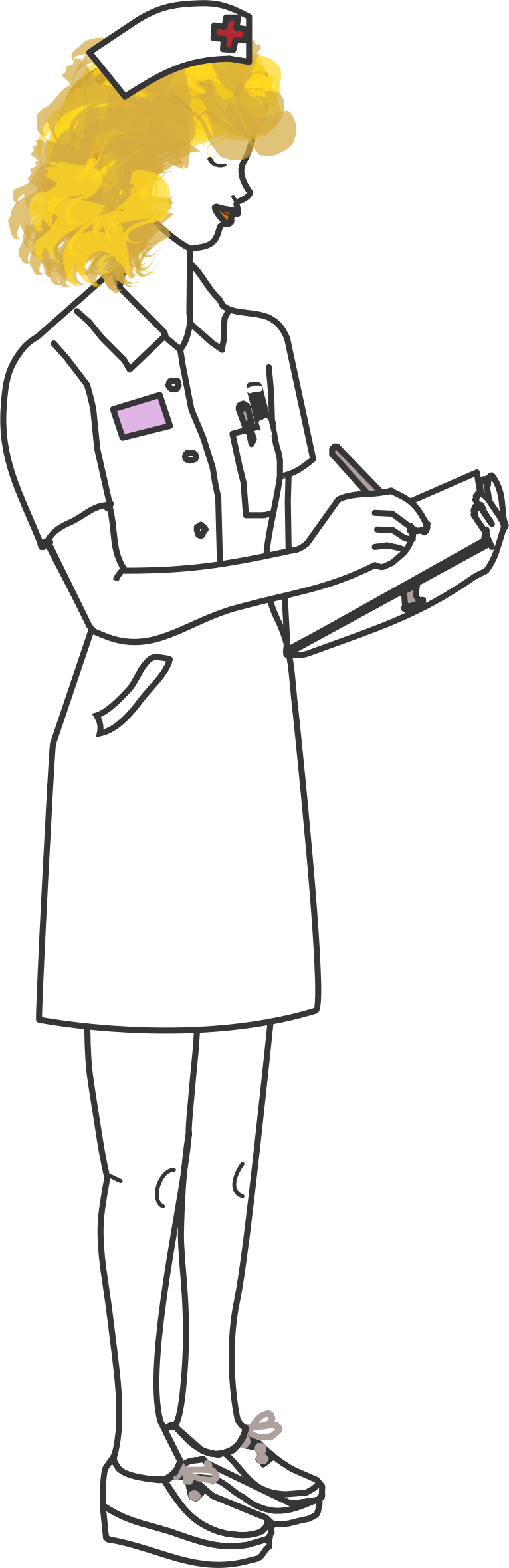 Big image png. Nurse clipart black and white