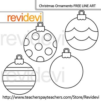Free coloring clip christmas. Ornaments clipart line art