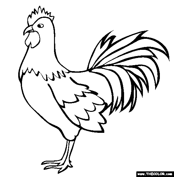 Coloring clipart rooster. Page free online 