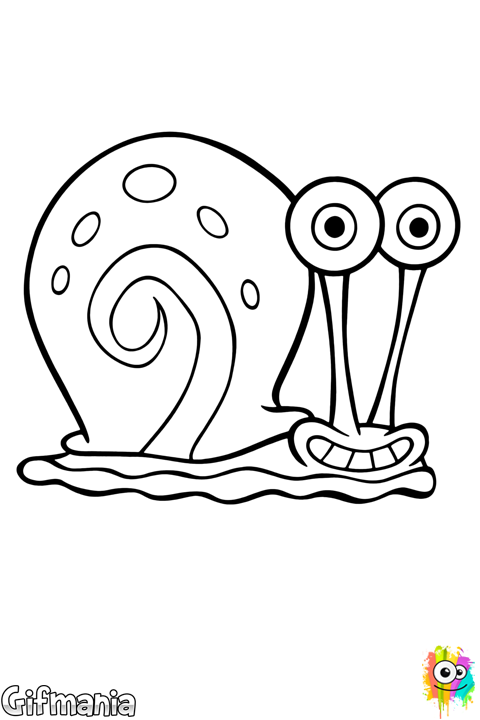 Gary the spongebob s. Coloring clipart snail