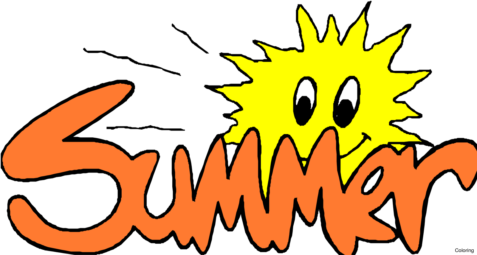 coloring clipart summer