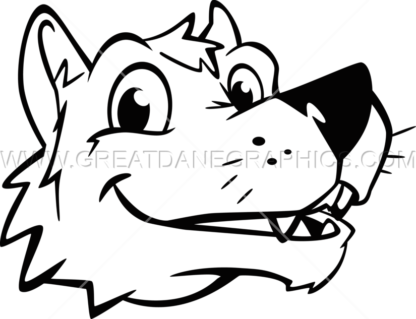 Wolves clipart easy. Smiling wolf head production
