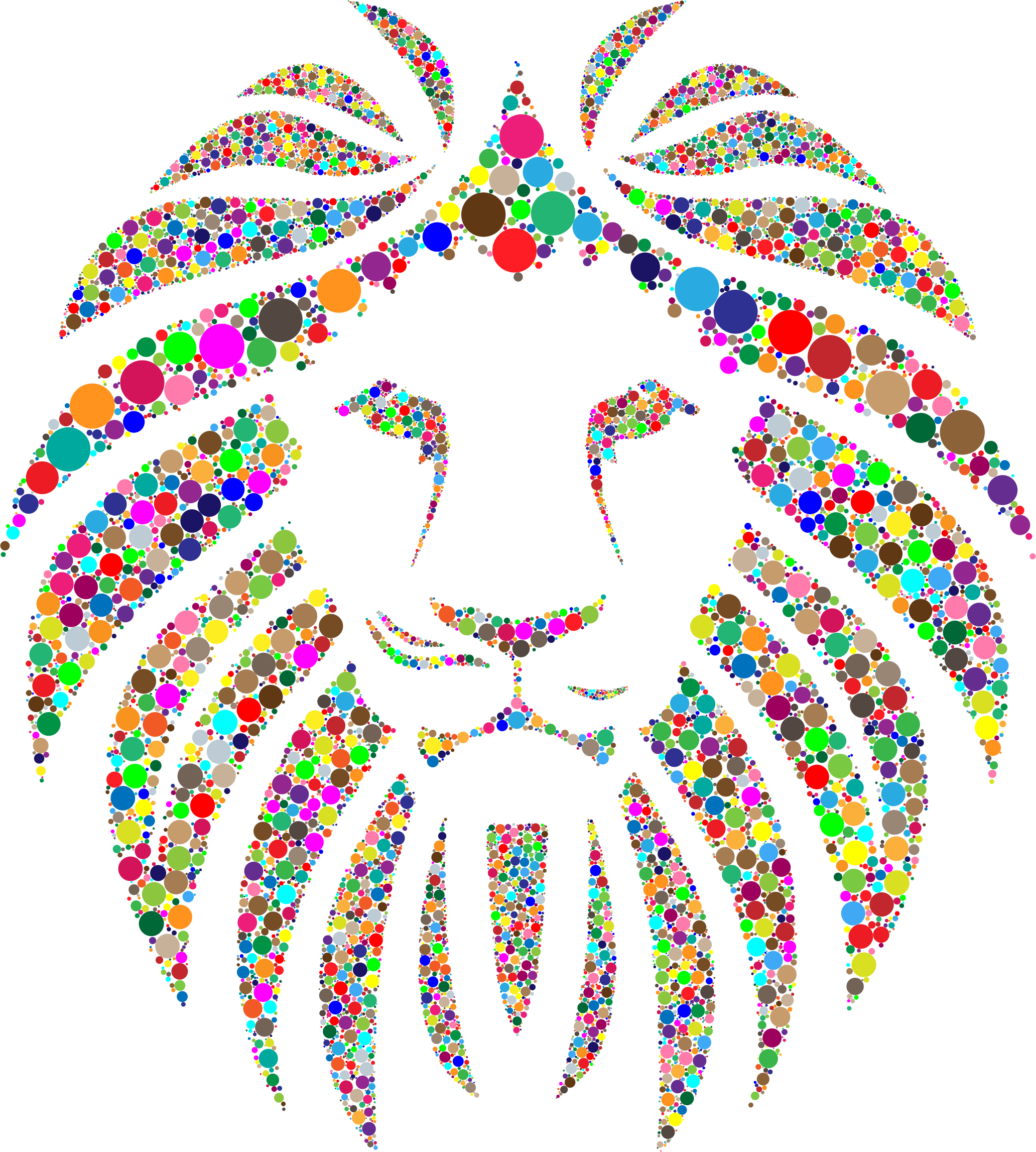 Colorful circles no background. Colors clipart lion
