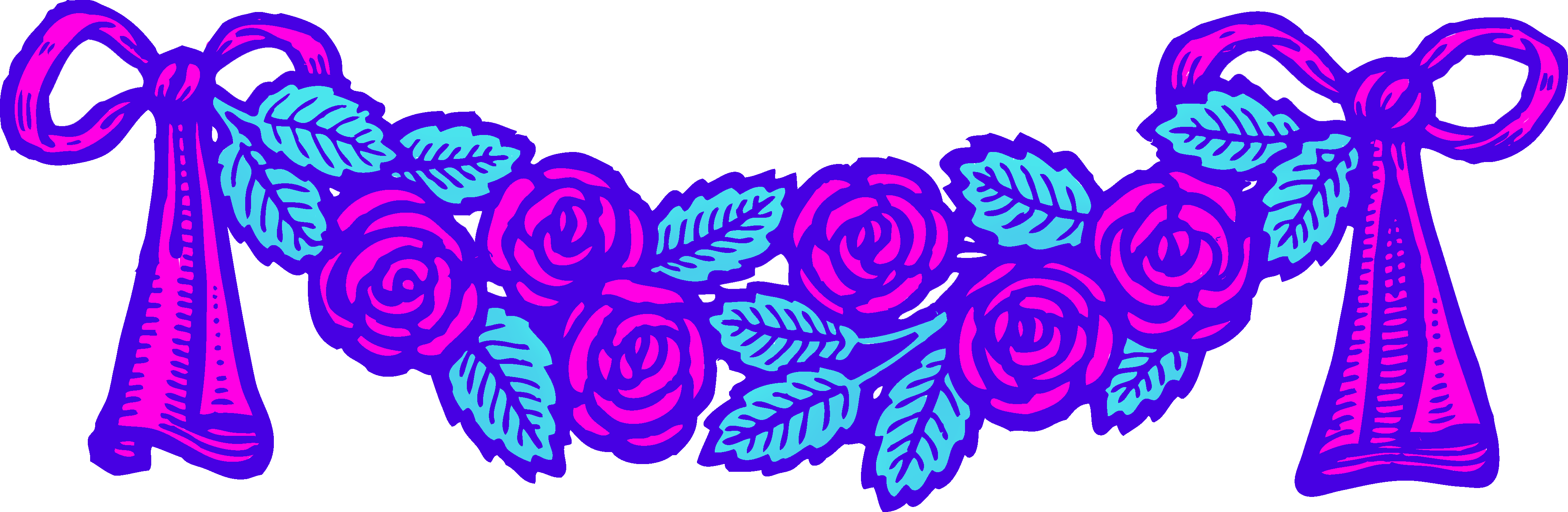 Vintage roses clip art. Colors clipart neon