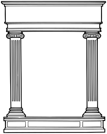 Columns italy in building. Rome clipart roman column