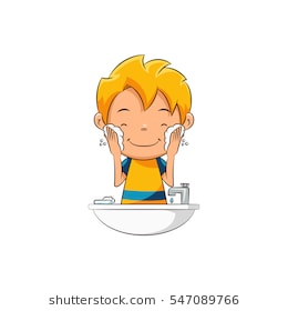 Free . Comb clipart boy washing face