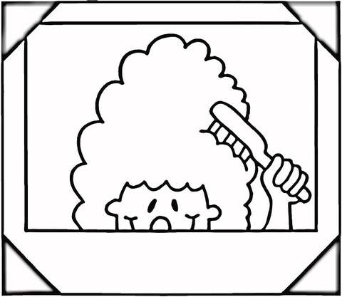 Hair brush frame picture. Comb clipart coloring page