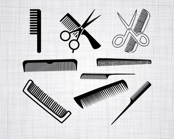 Svg bundle cut files. Comb clipart hair done