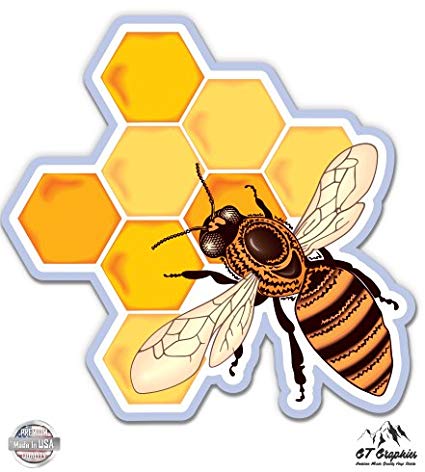 Vinyl sticker waterproof decal. Comb clipart honey bee