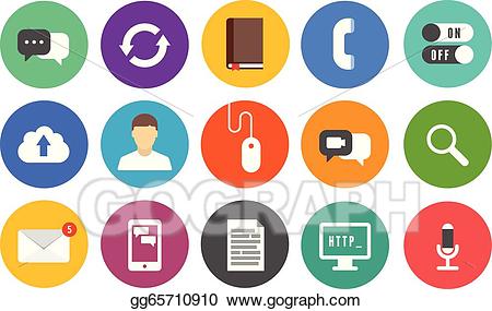 Eps vector modern icons. Communication clipart communication style