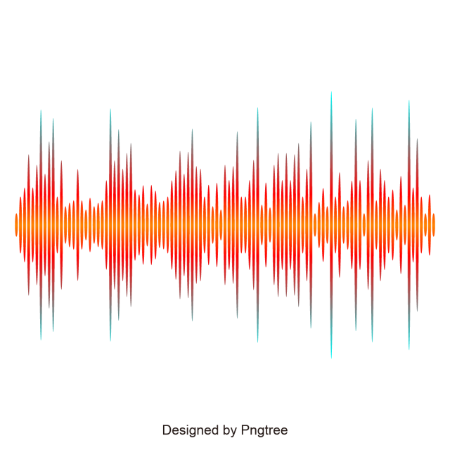 Sound wave vector png. Orange music design and
