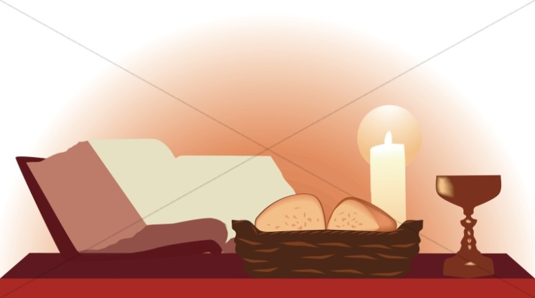 Communion clipart candlelight. Family table in 