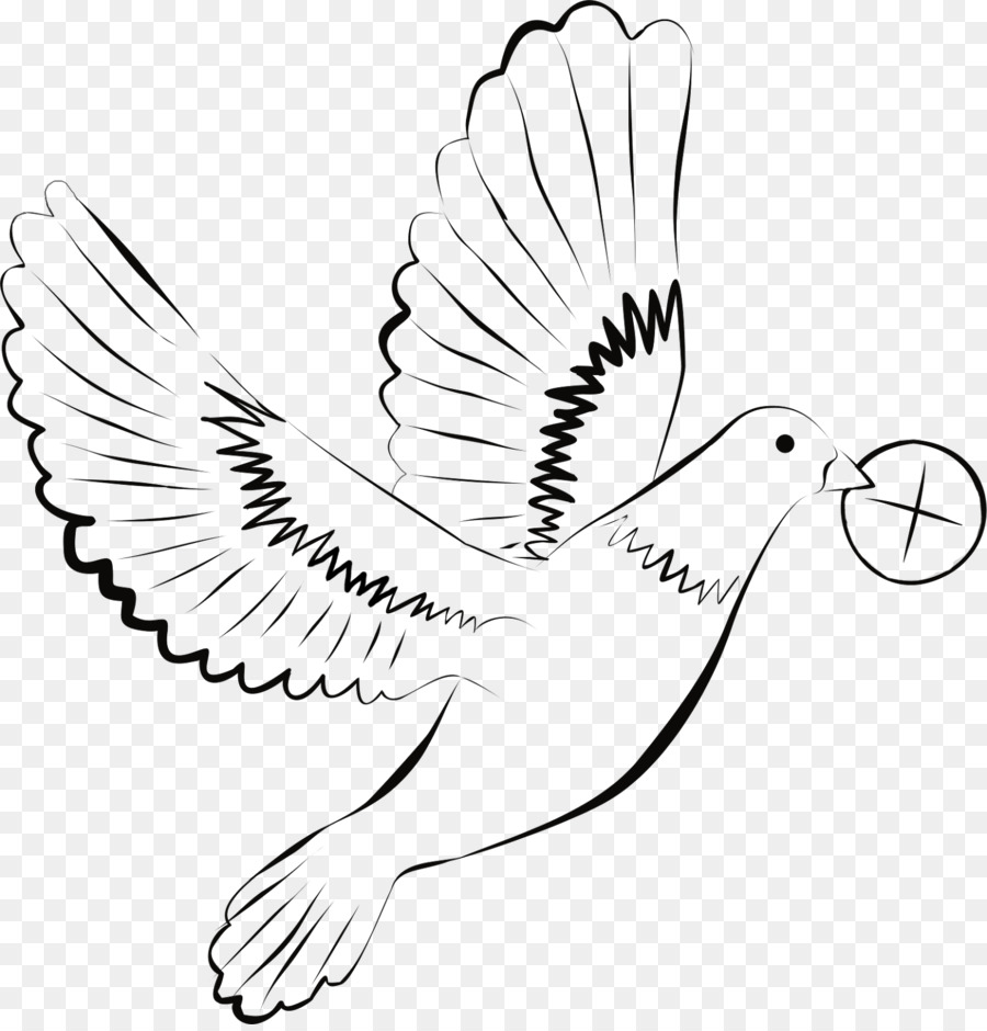Bird line art eucharist. Communion clipart dove