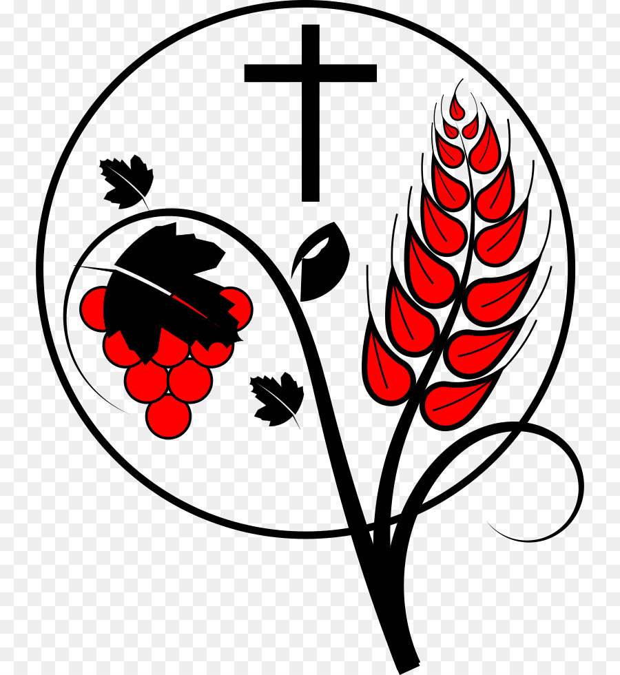 Black and white eucharist. Communion clipart flower