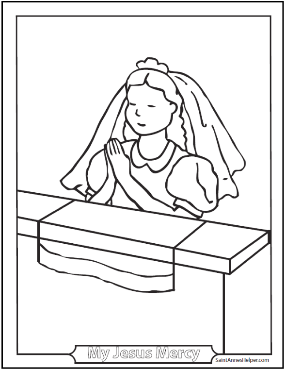 communion clipart kid coloring page