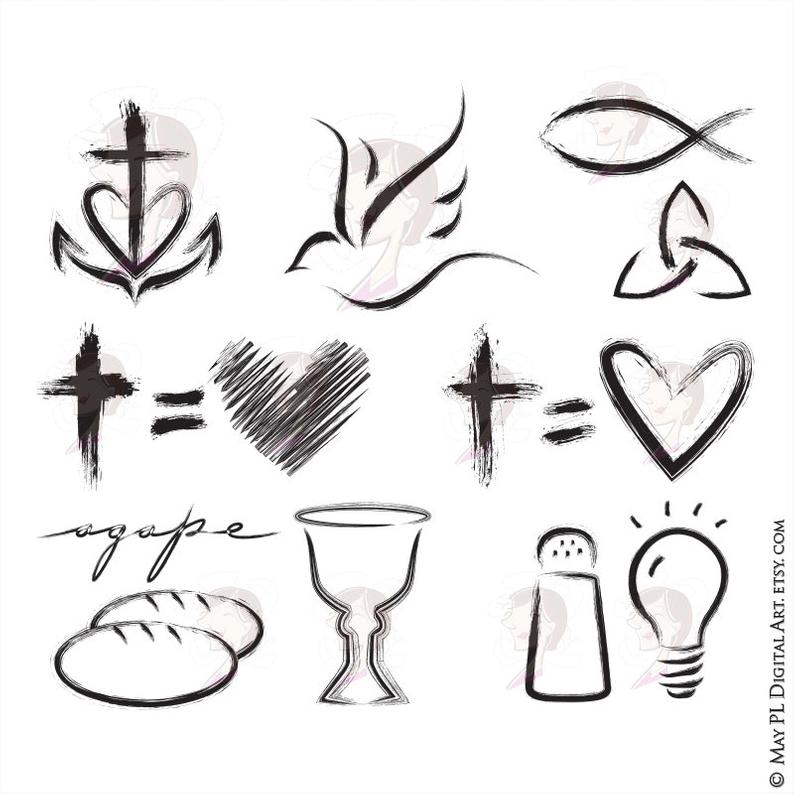 Communion clipart sympathy. Christian featuring church symbols