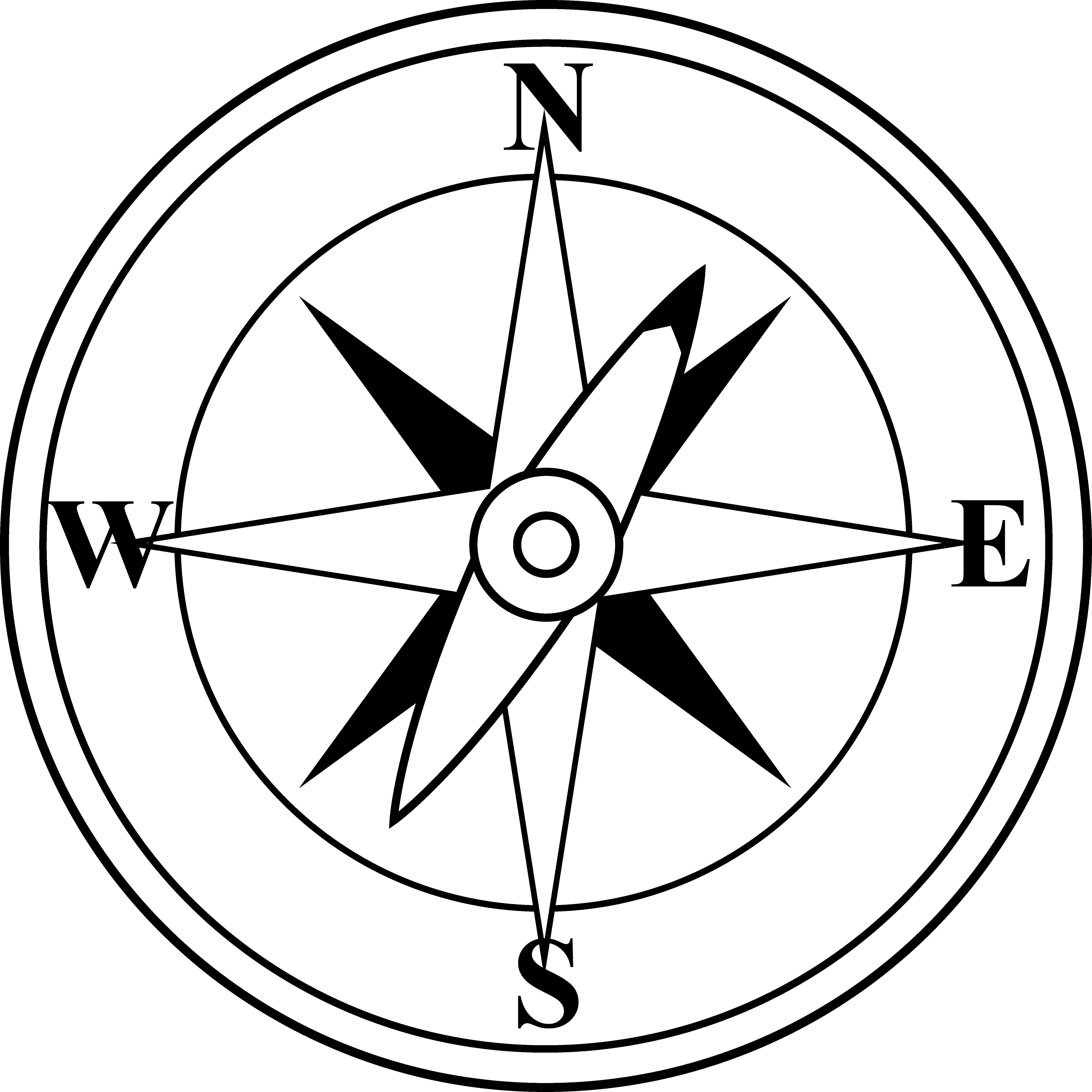 Black and white free. Cool clipart compass