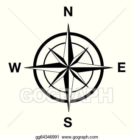 compass clipart line art