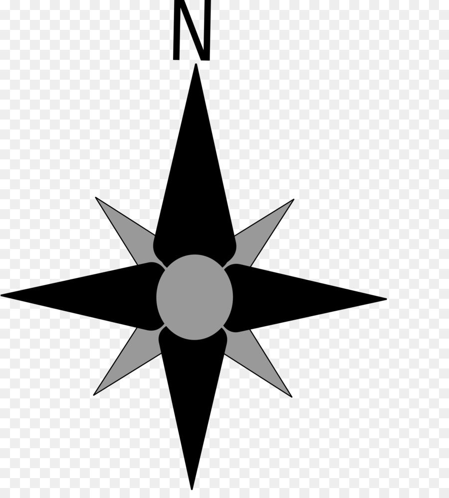 Rose black and white. Compass clipart orientation