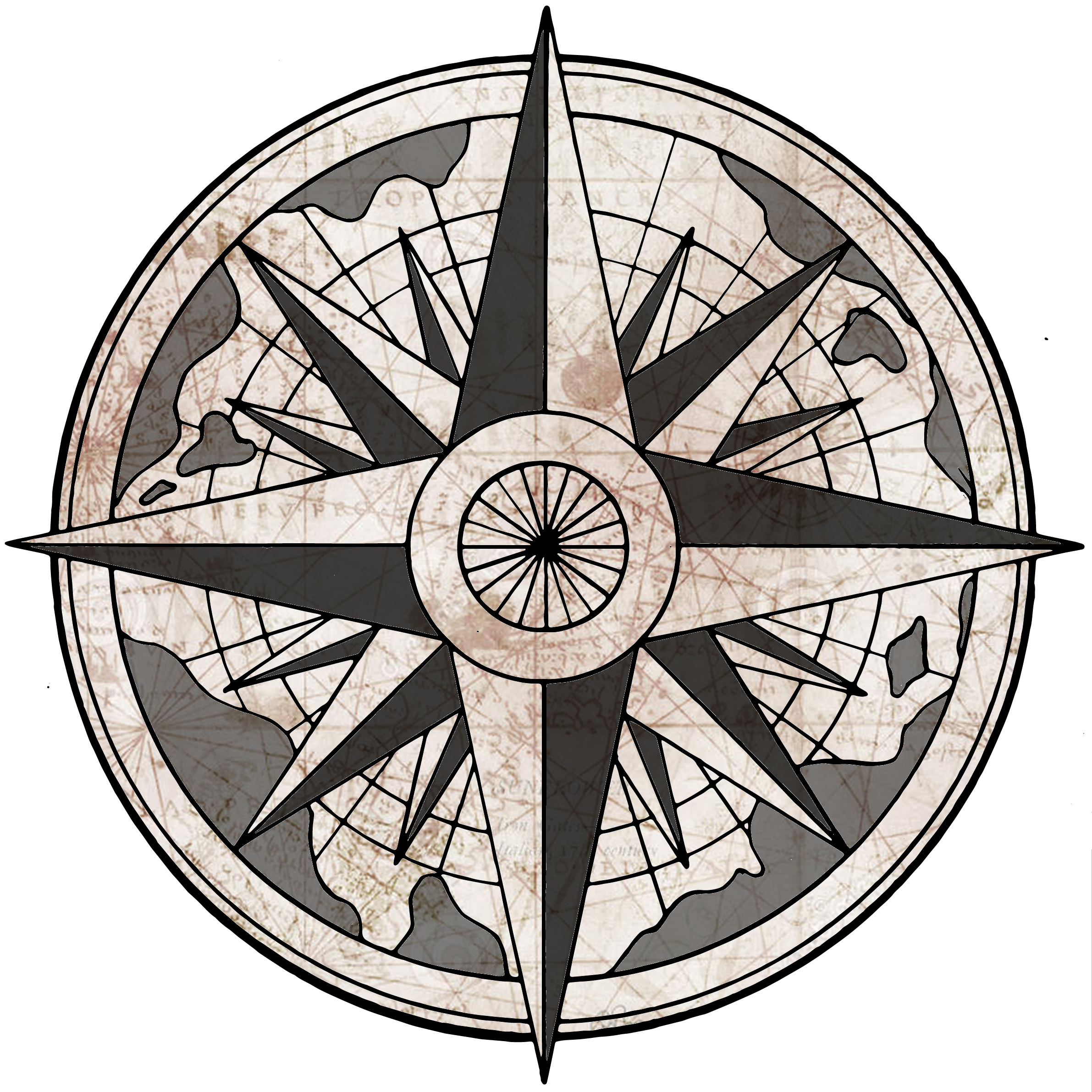 nautical clipart antique compass