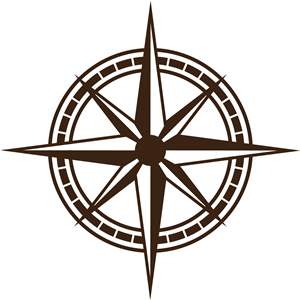 Online store view design. Compass clipart silhouette