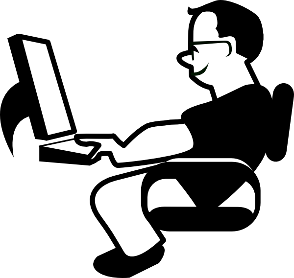 Image of it black. Clipart person computer