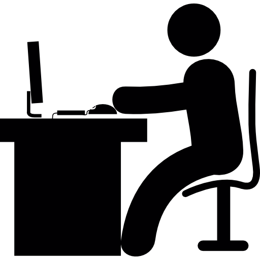 Man in desk with. Computer clip art office computer