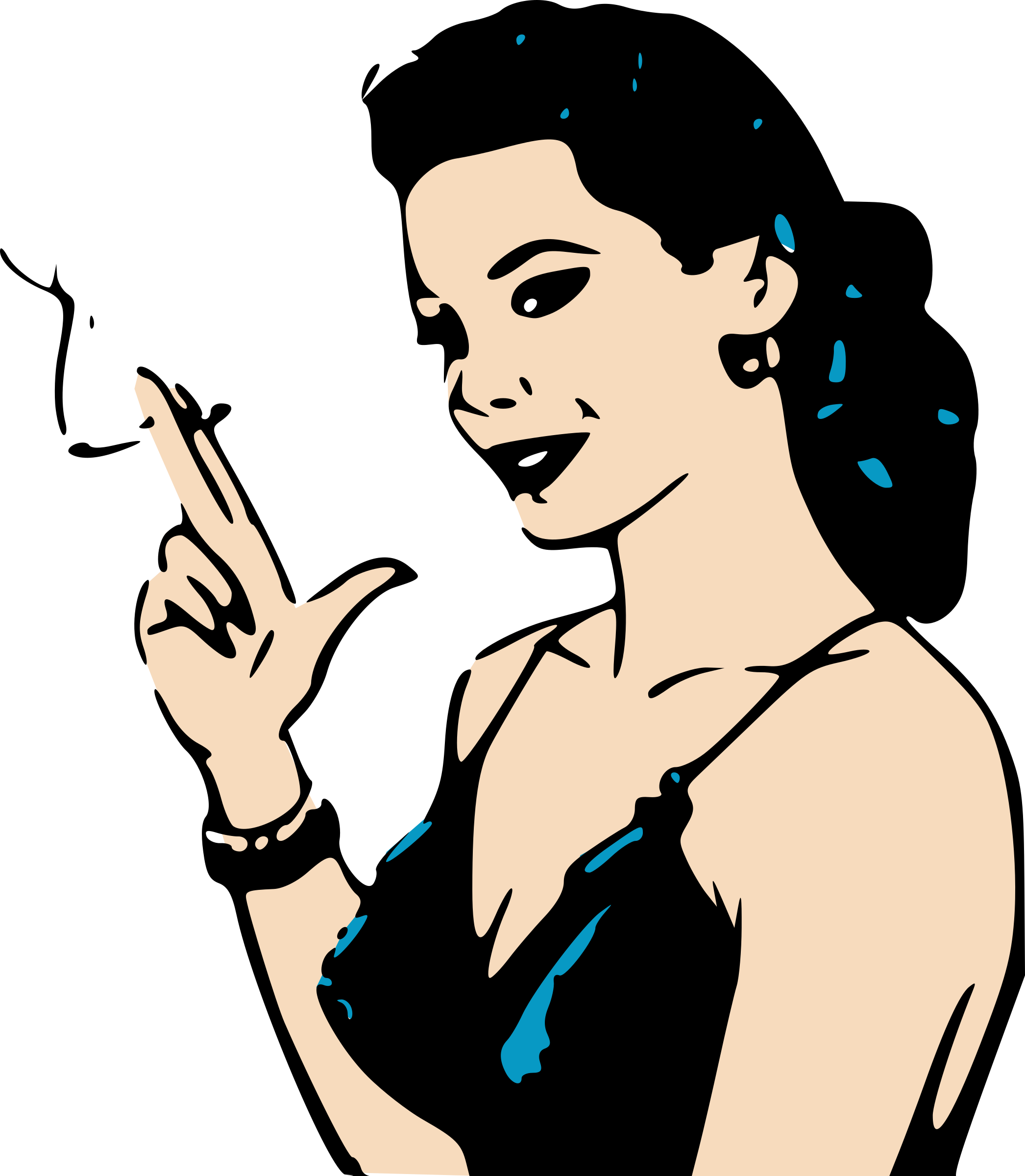 Cigar clipart cartoon. Smoking retro woman icons
