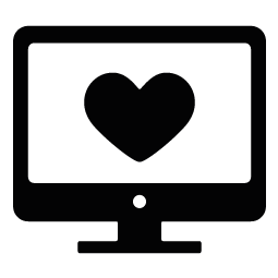 Computer clip art silhouette. Screen heart of