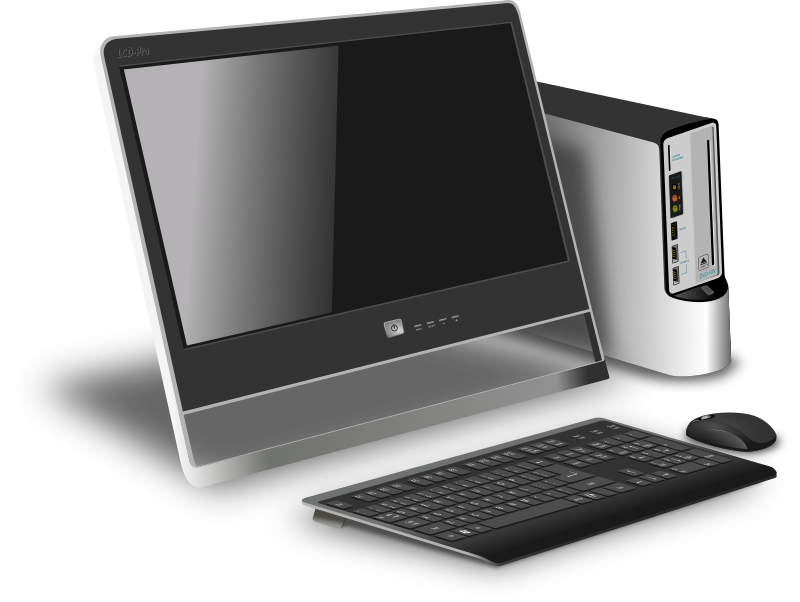 Computer clipart modern. Generic office desktop medium
