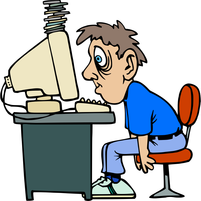 computer clipart tired