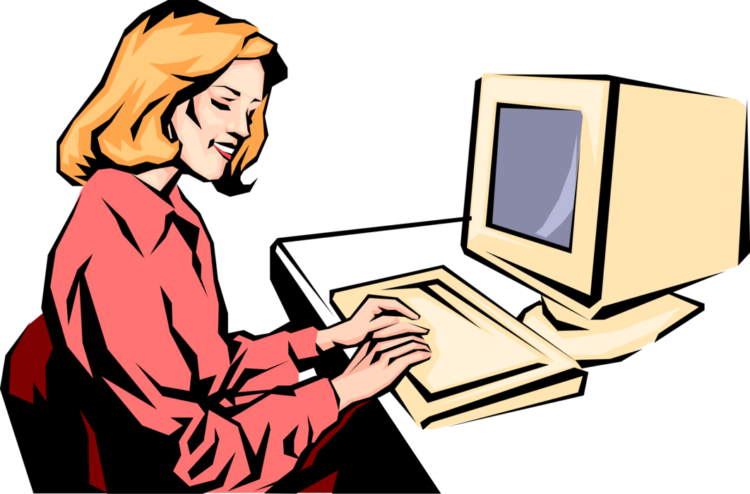 computers clipart business woman