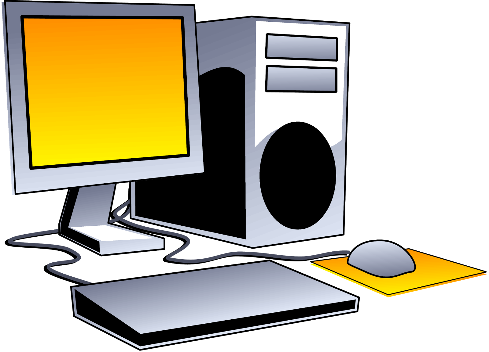 outline clipart computer