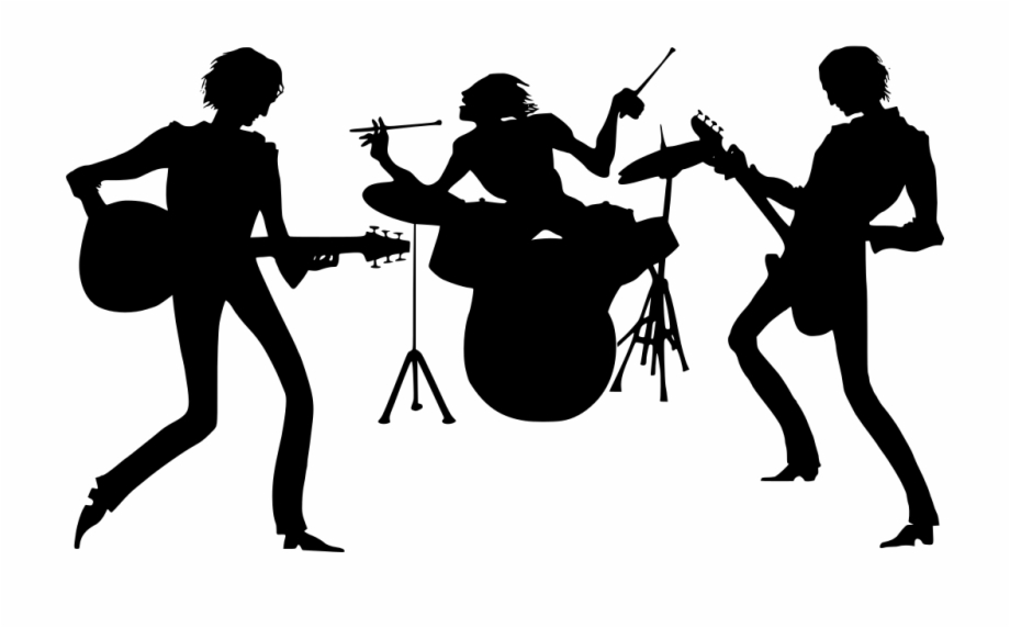 Free download clip art. Concert clipart rock band silhouette